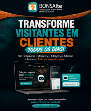Plano Mensal Criação Site com IA + domínio / hospedagem / posts / SEO+ serviços agregados